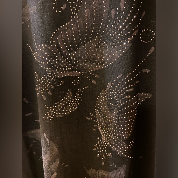 Periwinkle black 3/4 sleeve sweater with silver gems - size XXL - NWOT - Picture 2 of 7